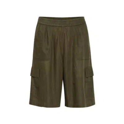 Kaffe Milia Shorts In Forest Night In Brown