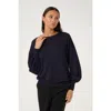 Kaffe Regina Metallic Knit Pullover In Blue
