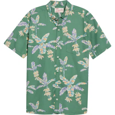 Kahala Banana Blossoms Cotton Button-down Shirt In Green