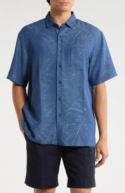 Kahala Electric Fern Short Sleeve Shirt In Blue