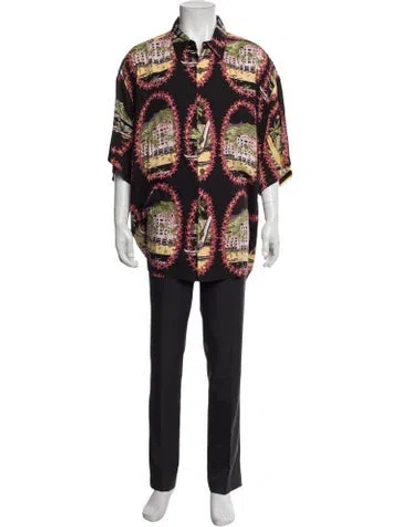 Pre-owned Kahala Floral Print Three-quarter Sleeve Shirt In Multi