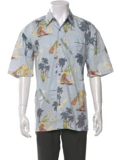 Pre-owned Kahala Graphic Print Short Sleeve Shirt In Blue