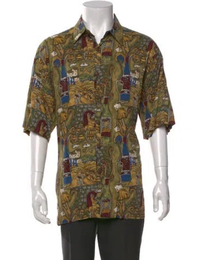 Pre-owned Kahala Graphic Print Short Sleeve Shirt In Green/neutrals