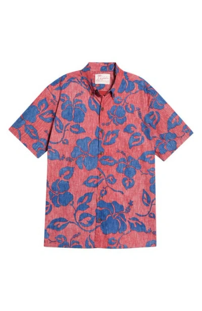 Kahala Hi '90s Floral Short Sleeve Button-down Shirt In Pink