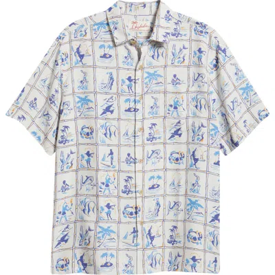 Kahala Island Scenes Short Sleeve Button-up Shirt In Multi