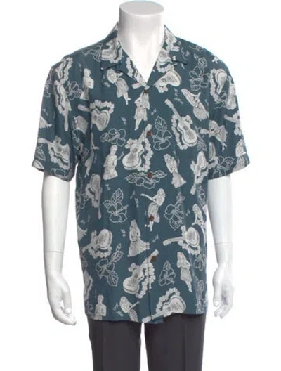 Pre-owned Kahala Printed Short Sleeve Shirt In Blue