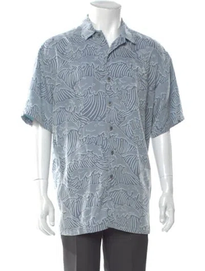 Pre-owned Kahala Printed Short Sleeve Shirt In Blue