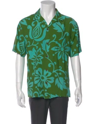 Pre-owned Kahala Printed Short Sleeve Shirt In Green