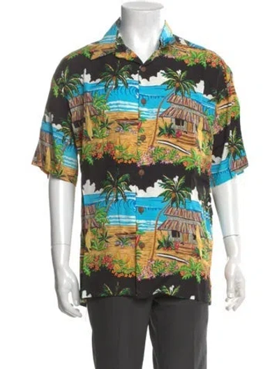 Pre-owned Kahala Printed Short Sleeve Shirt In Green