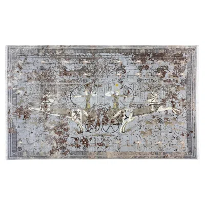 Pre-owned Kahhal Looms Kadesh "neutral" Hand-knotted 300x200cm Rug By Shosha Kamal In Gray