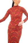 Kahindo Algiers Geo Print Mock Neck Shirt