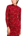 Kahindo Algiers Geo Print Mock Neck Shirt In Red