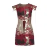 Kahindo Gold / Black / Red Ada Gold Jacquard Tunic In Gold/black/red