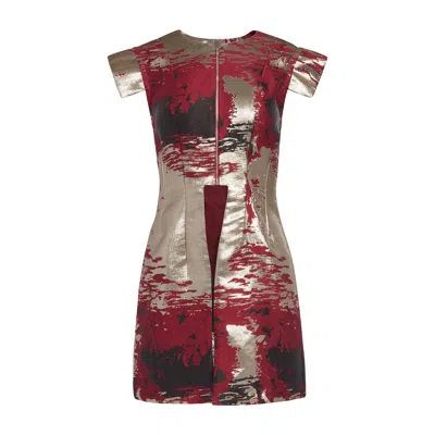 Kahindo Gold / Black / Red Ada Gold Jacquard Tunic In Gold/black/red