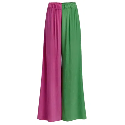 Kahindo Green / Pink / Purple Two-toned Bandiagara Pants In Green/pink/purple