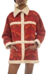 Kahindo Maputo Coat Red & Cream In Red
