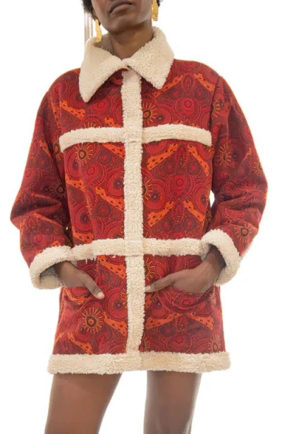 KAHINDO KAHINDO MAPUTO FAUX SHEARLING TRIM JACKET