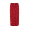 Kahindo Red Knit Banjul Skirt In Red