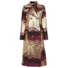 Kahindo Women's Black / Gold / Red Gold Jacquard Namibia Trenchcoat In Black/gold/red