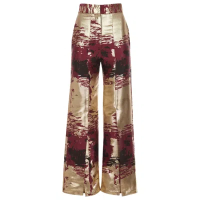 Kahindo Women's Black / Gold / Red Gold Metallic Egypt Pants In Black/gold/red