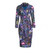 Kahindo Women's Blue Classic Print Trench Coat In Blue