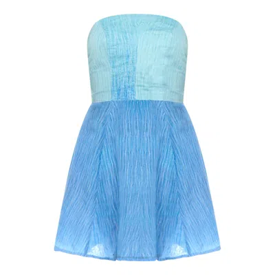 Kahindo Women's Blue Strapless Ombre Dress
