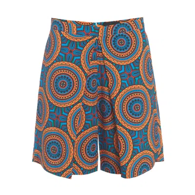 Kahindo Women's Blue / Yellow / Orange Aqua Shorts In Blue/yellow/orange