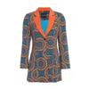 Kahindo Women's Blue / Yellow / Orange Fiesta Tuxedo Jacket In Blue/yellow/orange