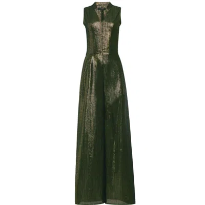 Kahindo Women's Gold / Black Gold Foil Gugu Jumpsuit In Gold/black