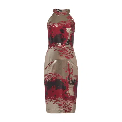 Kahindo Women's Gold / Black / Red Amara Dress In Gold/black/red