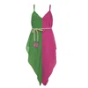 Kahindo Women's Pink / Purple Two-toned Blyderiver Pink And Green Playsuit Romper In Pink/purple