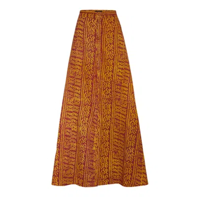 Kahindo Women's Yellow / Orange Praslin Maxi Skirt In Yellow/orange