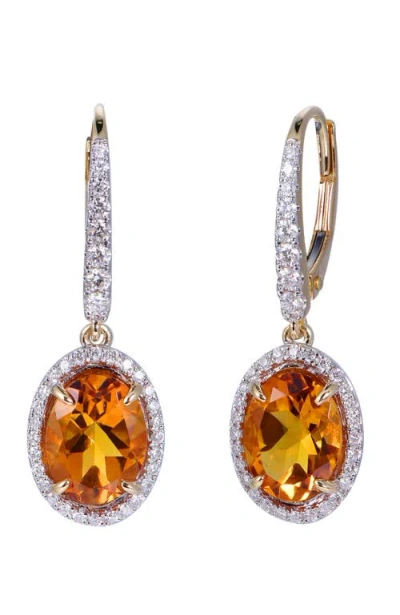Kahn High Jewelry Citrine Earrings With Diamonds In Citrine Orange