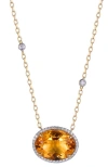 Kahn High Jewelry Citrine Necklace With Diamonds In Cirtine Orange