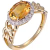Kahn High Jewelry Citrine Ring With Diamonds In Citrine Orange
