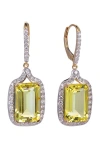 Kahn High Jewelry Lemon Quartz Earrings With Diamonds In Lemon