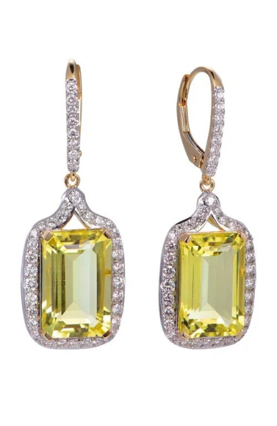 Kahn High Jewelry Lemon Quartz Earrings With Diamonds