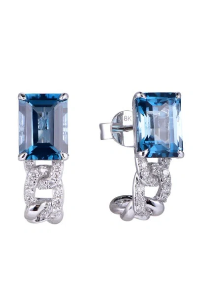 Kahn High Jewelry London Blue Topaz Earrings With Diamonds