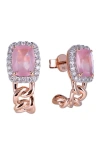 Kahn High Jewelry Rose Quartz Earrings With Diamonds In Pink