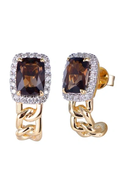 Kahn High Jewelry Smoky Quartz Earrings With Diamonds In Brown