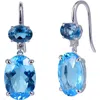 Kahn High Jewelry Swiss Blue & London Blue Topaz Earrings With Diamonds In Swiss Blue & London Blue