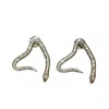 Kaho Design Women's Silver Ina Two Snake Earrings