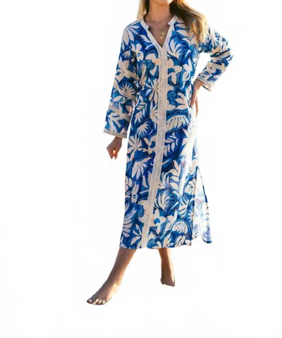 Kahora Palm Beach Bardot Dress In Dane In Blue