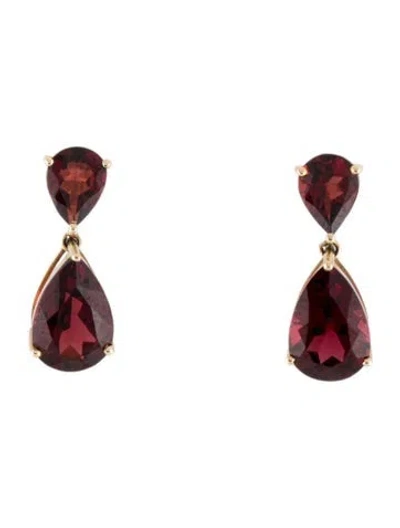 Pre-owned Kai 14k 10.74ctw Garnet Drop Earrings In Multicolor