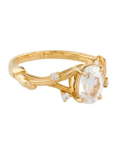Pre-owned Kai 14k 1.22ct Moonstone & Diamond Cocktail Ring In Multi