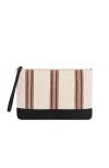 Kai & Vrosi K'ai & Vrosi Antiochia Calfskin & Handloomed Fabric Clutch In Black