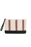 Kai & Vrosi K'ai & Vrosi Apollon Calfskin & Handloomed Fabric Clutch In Black