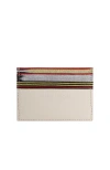 Kai & Vrosi K'ai & Vrosi Leather Canvas Cardholder In Beige