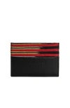 Kai & Vrosi K'ai & Vrosi Leather Canvas Cardholder In Black