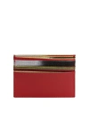 Kai & Vrosi K'ai & Vrosi Leather Canvas Cardholder In Red